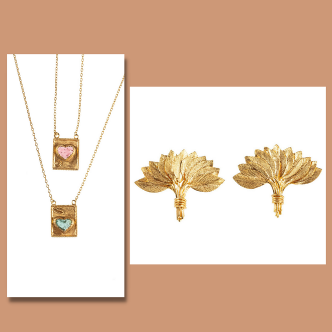 Colar All We Need is Love, €840 e brincos Um Ramo, €740, Rosarinho Cruz