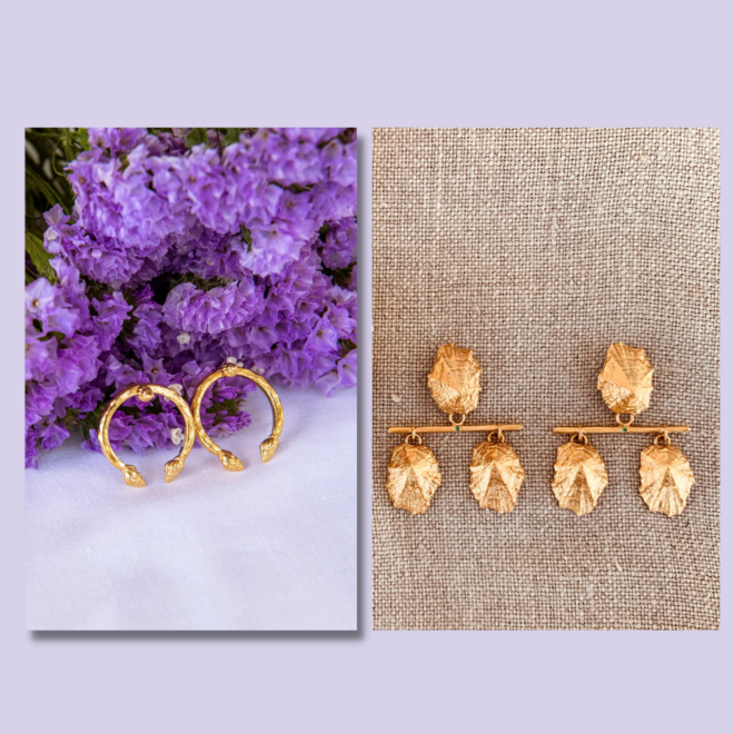 Brincos Luísa, €73 e brincos Guadalupe, €90, Salomé Faria