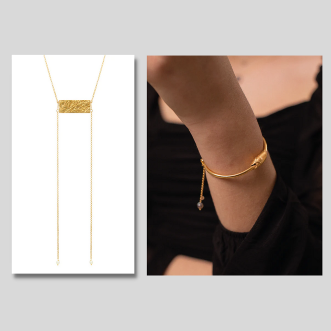 Colar Fall, €215 e escrava Fall, €165, Sopro