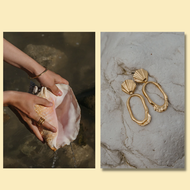 Anel Odara, €200 e brincos Odara, €170, Inês Telles