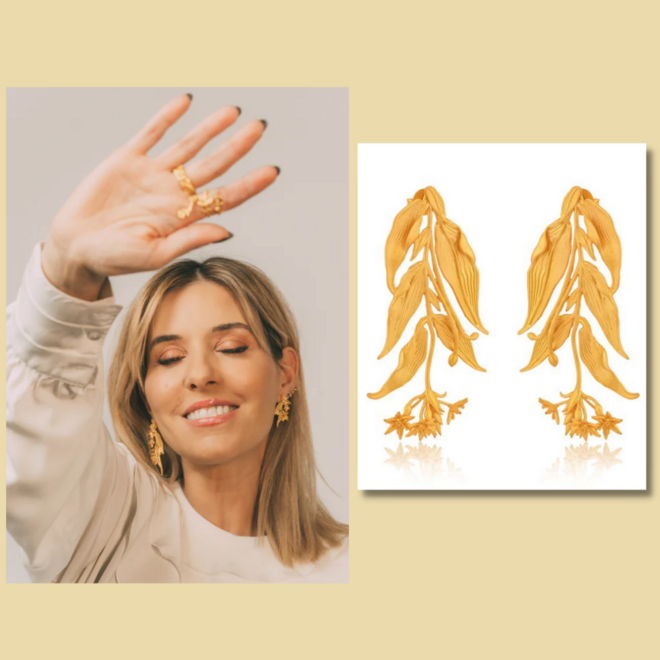 Brincos Capsicum, €69 e brincos Tulbaghia, €98, Cata Vassalo