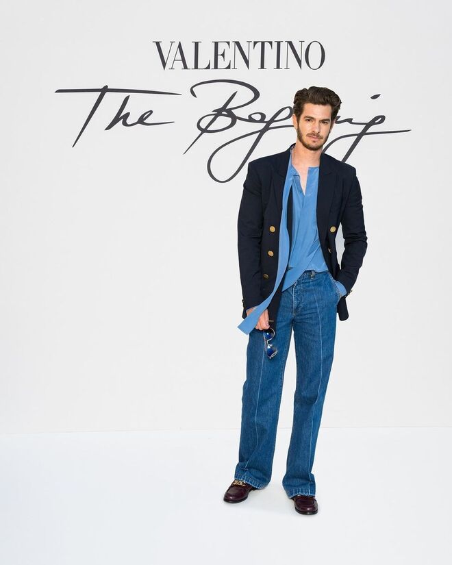 Andrew Garfield no desfile Valentino
