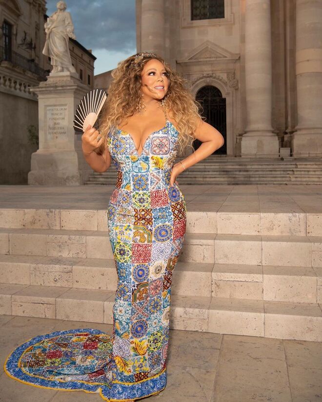 Mariah Carey no desfile Dolce and Gabbana