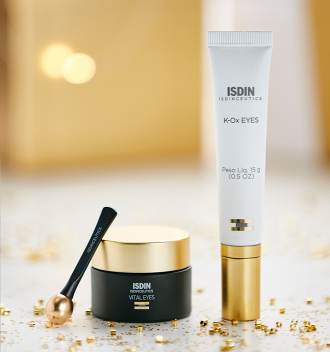 Contorno de olhos antirrugas Vital Eyes , e contorno de olhos para papos e olheiras K-Ox Eyes, ISDIN (preços sob consulta)
