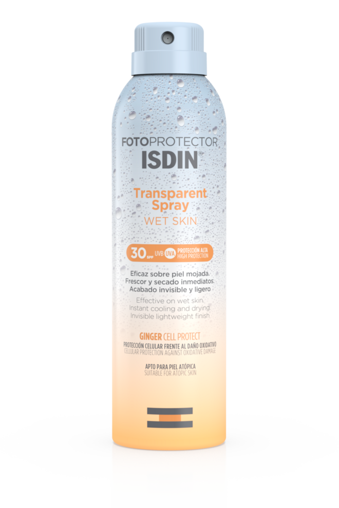 Spray Fotoprotector Transparent Wet Skin SPF30, €25,50, Isdin