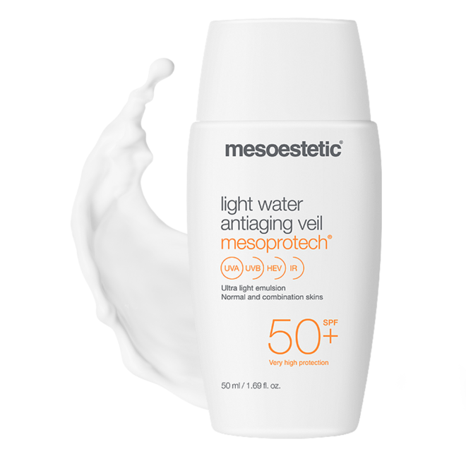 Emulsão antienvelhecimento ultraleve SPF50+ para pele normal e mista, €38,93, Mesoestetic