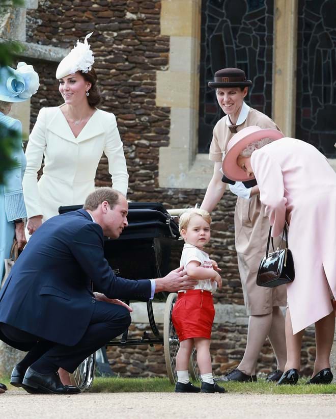 Maria Teresa Turrion Borrallo, ama de George, Charlotte e Louis, com a família real britânica, 2015