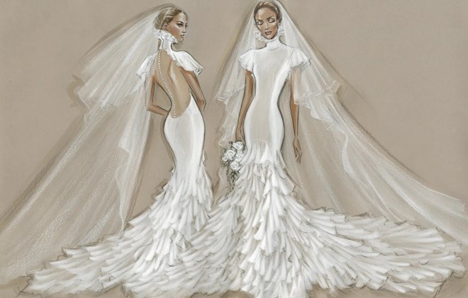 Vestido de noiva Ralph Lauren de Jennifer Lopez