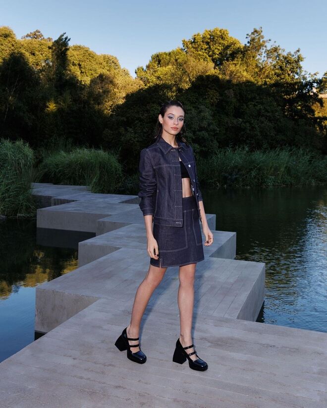 A atriz assistiu ao desfile da MaxMara em Portugal, nos jardins da Fundação Calouste Gulbenkian, 29 junho de 2022