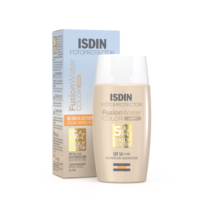Protetor solar facial Fusion Water Color SPF 50, €23,90, Isdin