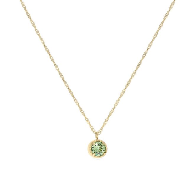 Colar Birthstone Agosto em aço inoxidável com peridoto, €57, Hay Harper
