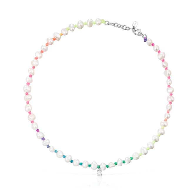 Colar Joy Bits em nylon multicolor com pérolas, €129, Tous