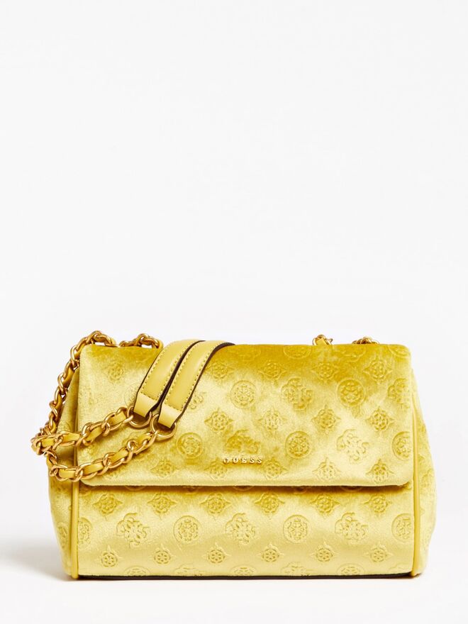 Carteira Kimi em veludo, €150, Guess