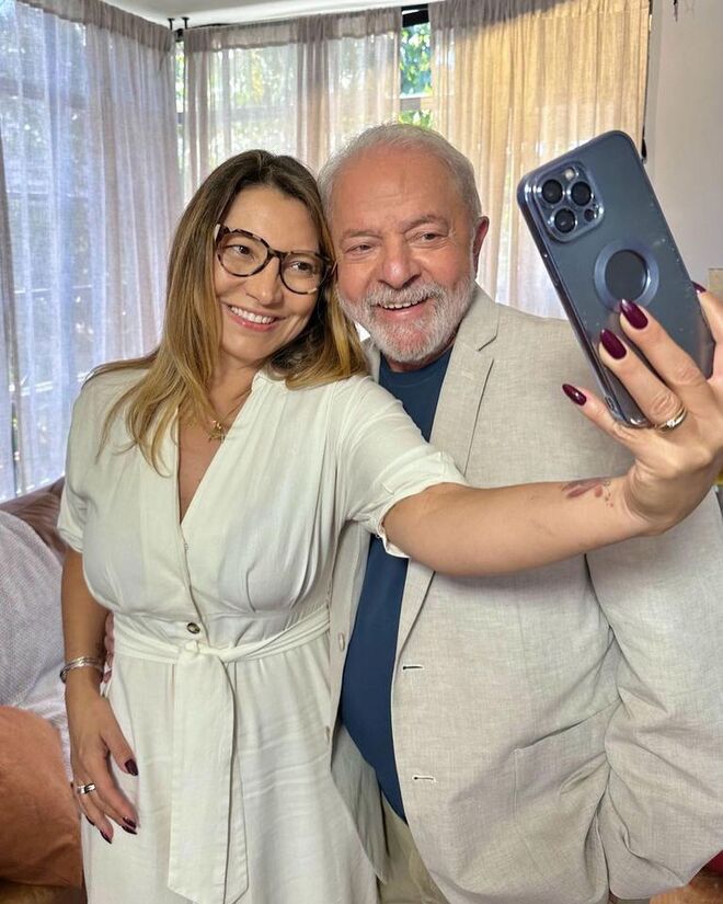 Rosângela com o marido Luiz Inácio Lula da Silva
