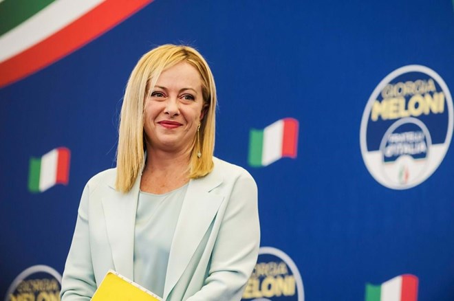 Georgia Meloni, líder do partido de extrema-direita de Itália