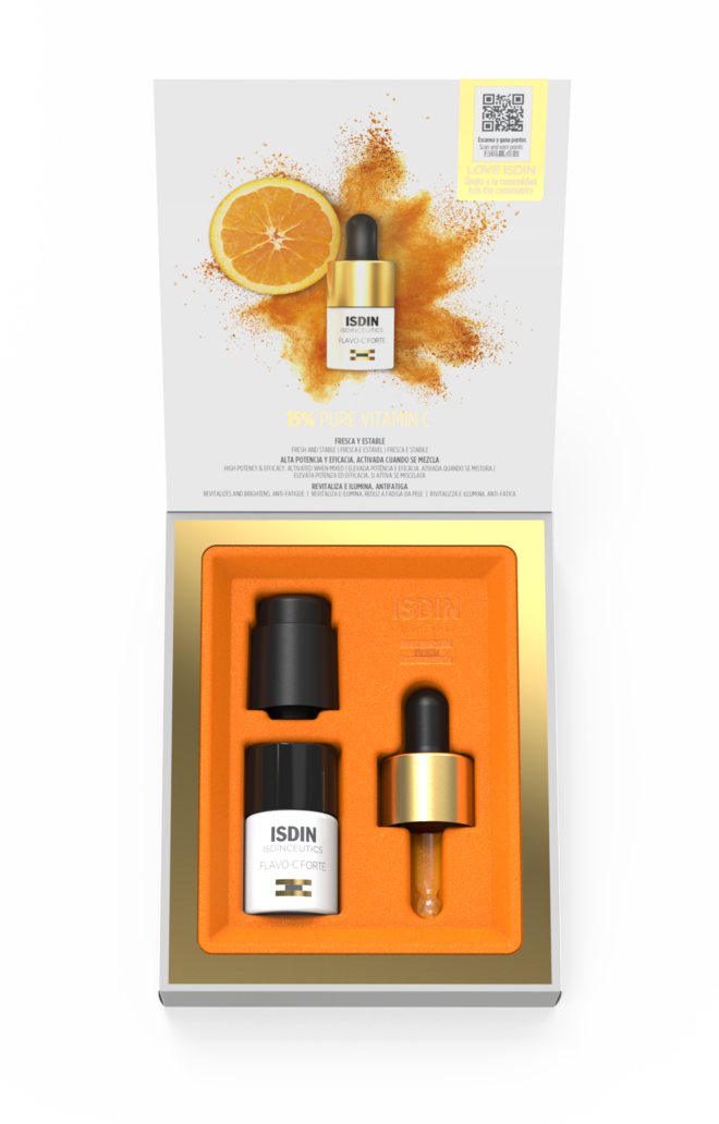 Até 28 de novembro aproveite o desconto de 25% em Isdinceutics. O Flavo-C Forte custava €26,80, fica a €20,10.