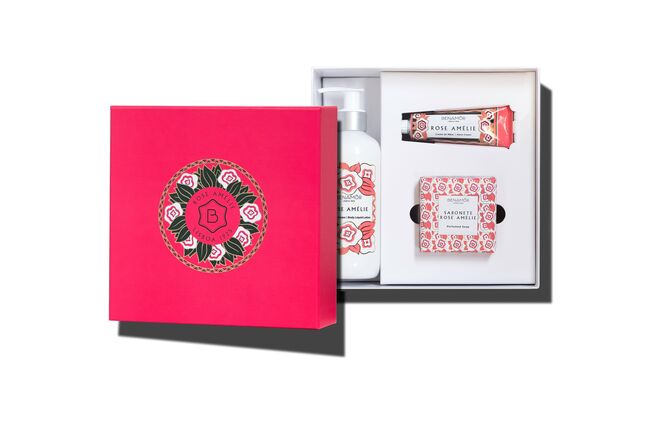 Coffret Rose Amelie Body Lotion, €30,90, Benamôr.