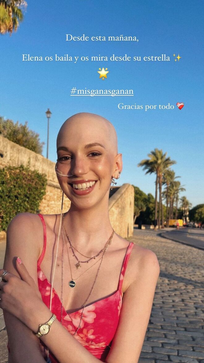 A notícia foi partilhada pela família de Elena Huelva através do Instagram.