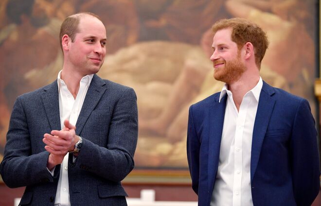 Príncipes William e Harry em 2018.