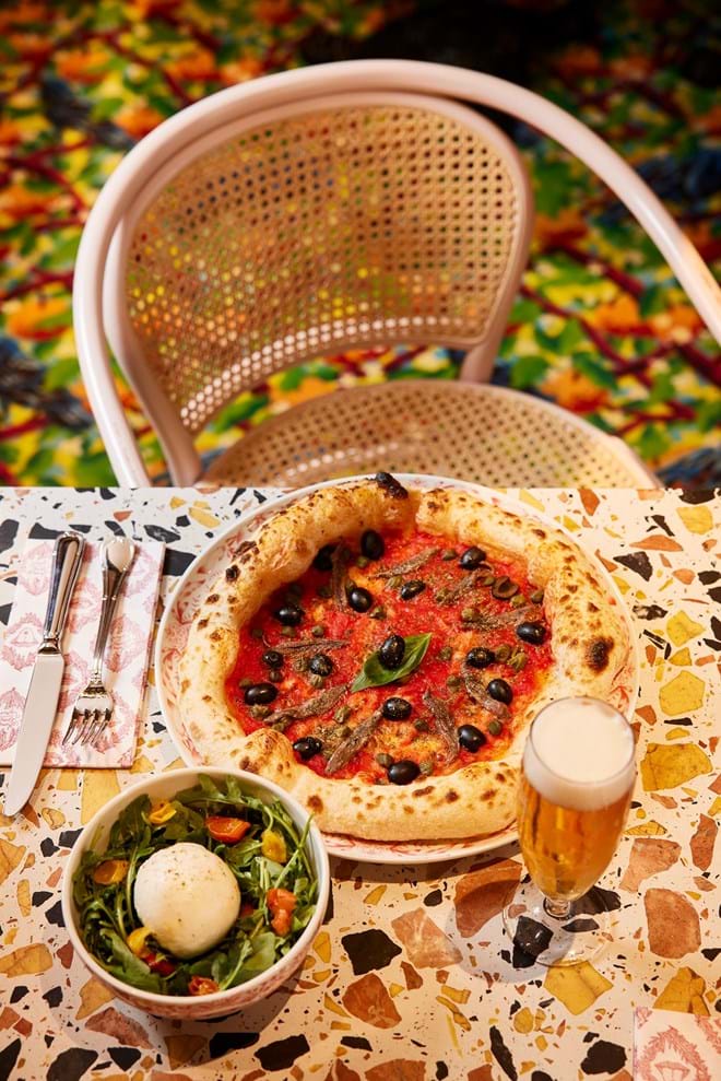 As pizzas.
