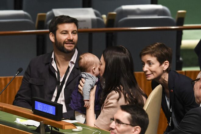 Em 2018, quando levou a filha para uma assembleia das Nações Unidas, em Nova Iorque.