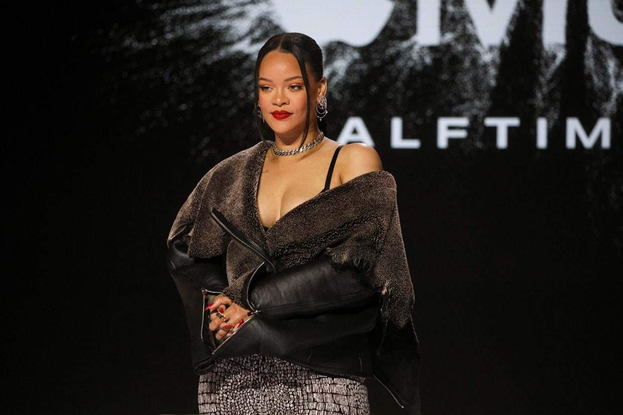 Rihanna dias antes da sua atuação no Super Bowl, 9 de fevereiro de 2023.