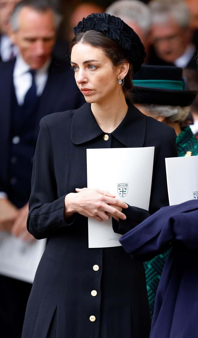 Rose Hanbury, marquesa de Cholmondeley, no serviço de Ação de Graças dedicado ao príncipe Filipe, duque de Edimburgo, na Abadia de Westminster, março de 2022.