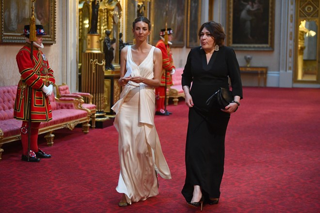 Rose Hanbury num banquete de Estado no Palácio de Buckingham, aquando a visita de Donald Trump a Inglaterra, junho de 2019.