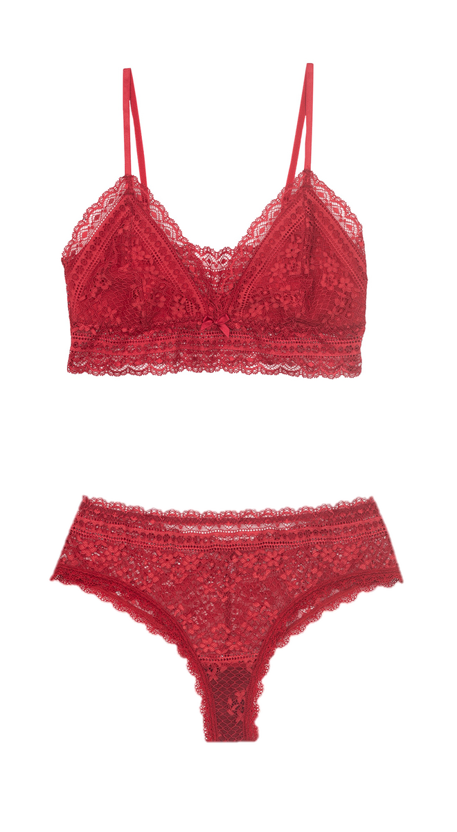 Soutien Lisia, €35,90, e cuecas Olive, €21,90, My Intimate Cantê.