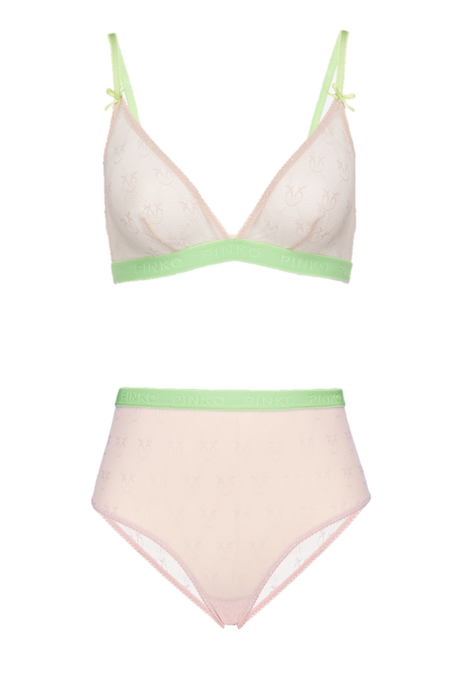 Soutien, €85, e cuecas, €65, Pinko.