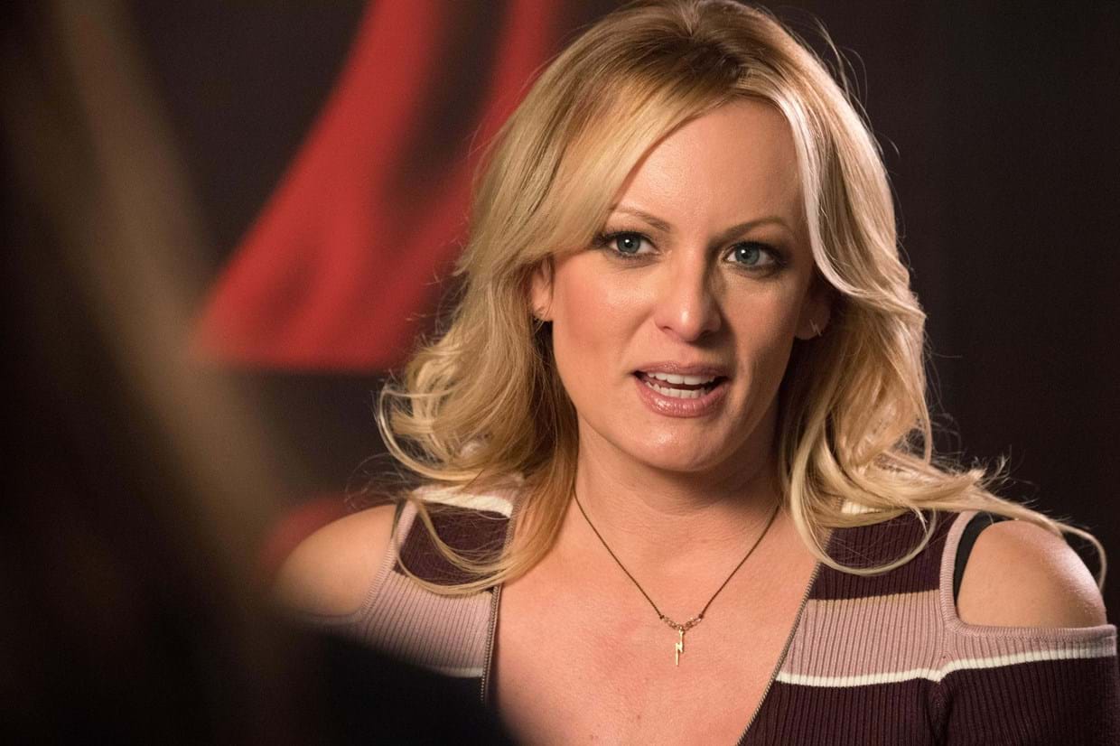 Stormy Daniels durante a feira internacional Vénus em Berlim, outubro de 2018.