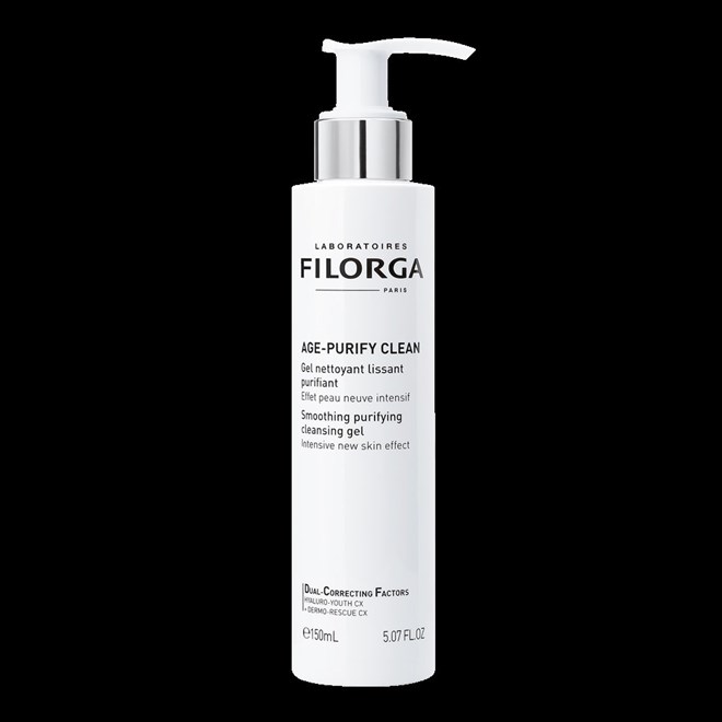 Escolha Máxima: Gel de Limpeza Purificante e Alisador Age-Purify Clean, 150 ml, €27,90. Filorga.