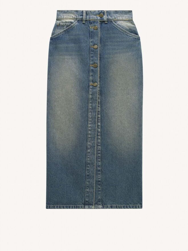 Saia em ganga, €350, Courrèges.