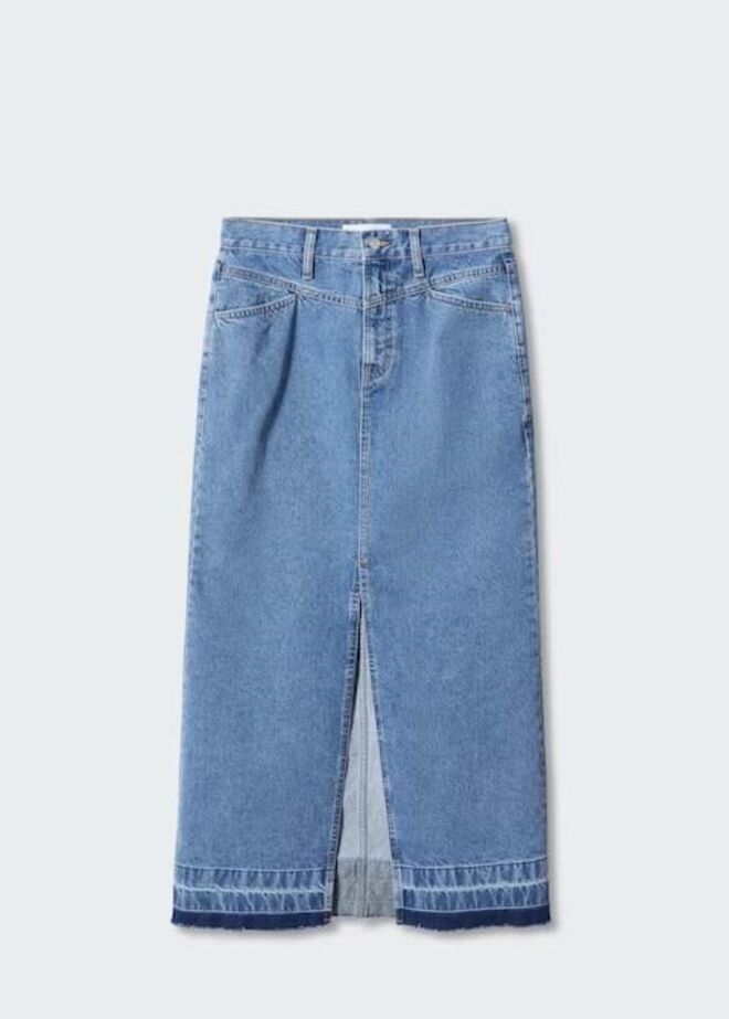 Saia em ganga, €39,99, Mango.