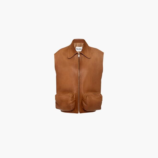 Colete em napa, €3.900, Miu Miu.