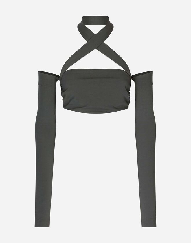 Top em malha de seda, €775, Dolce & Gabbana.