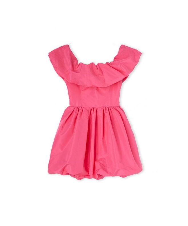 Vestido em tafetá de seda, €385, MSGM.