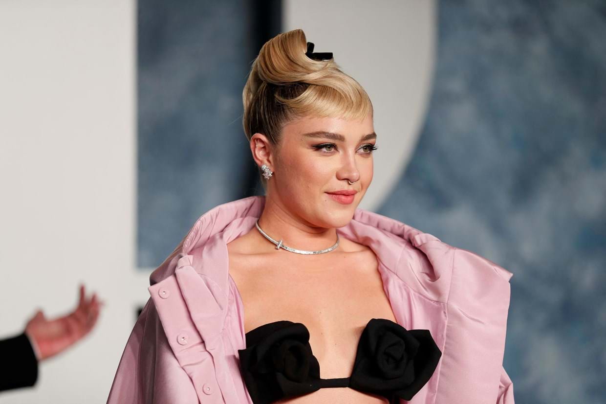 Florence Pugh na after party da Vanity Fair após a cerimónia dos Óscares em 2023.