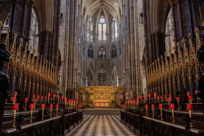 Abadia de Westminster, onde terá lugar a coroação.