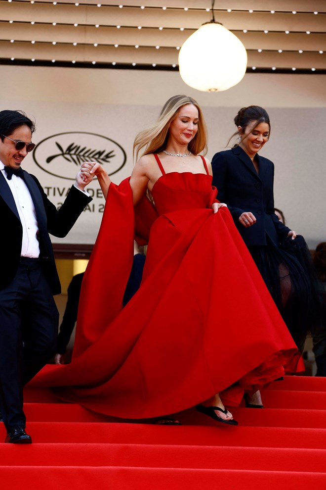 Jennifer Lawrence na 76ª edição do Festival de Cinema de Cannes.