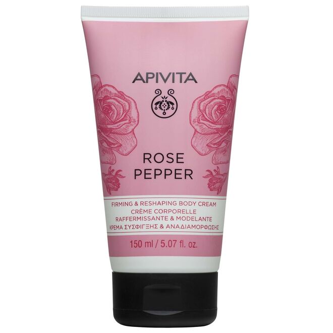 Creme de corpo refirmante e remodelador Rose Pepper, €14.74, Apivita.