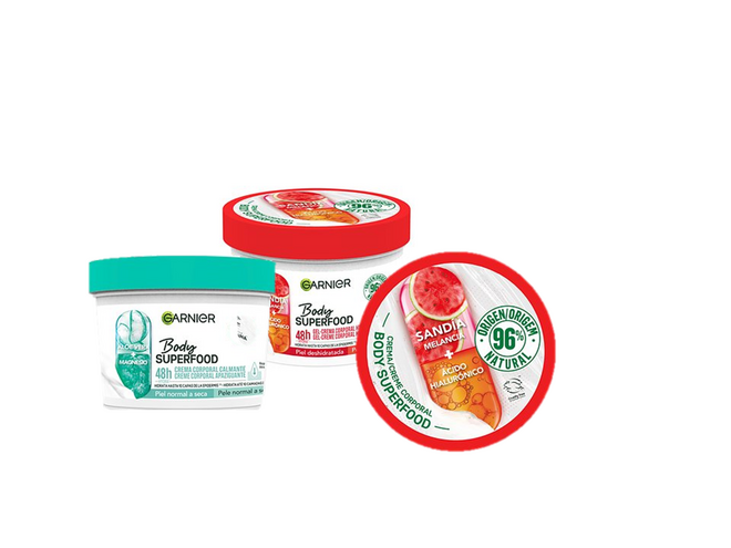 Creme de corpo reparador Body Food, €7.69 (PVP recomendado), Garnier.