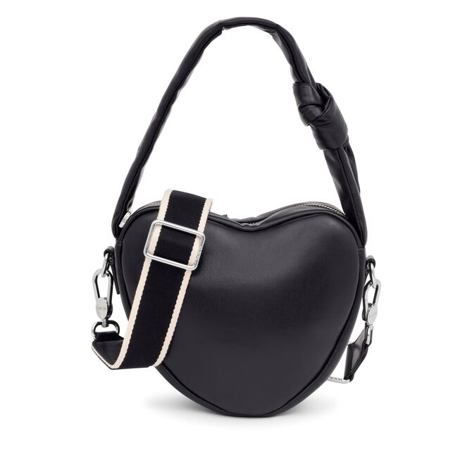 Mala de ombro Carol de coração em preto, €129, Tous.