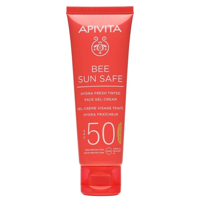 Gel-Creme Solar Hidra Refrescante SPF50, €17,40, Apivita.