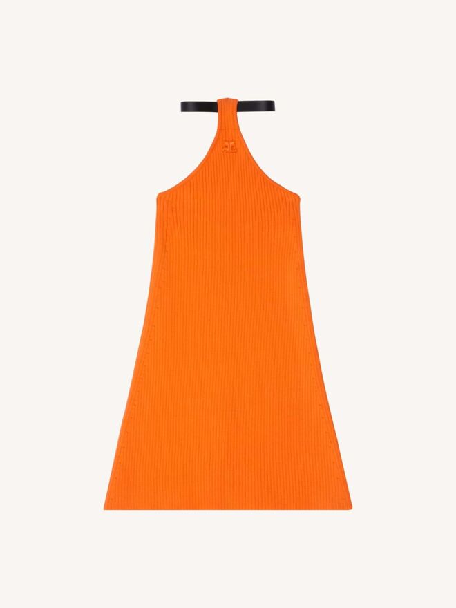 Vestido em malha com pele, €590, Courrèges. 