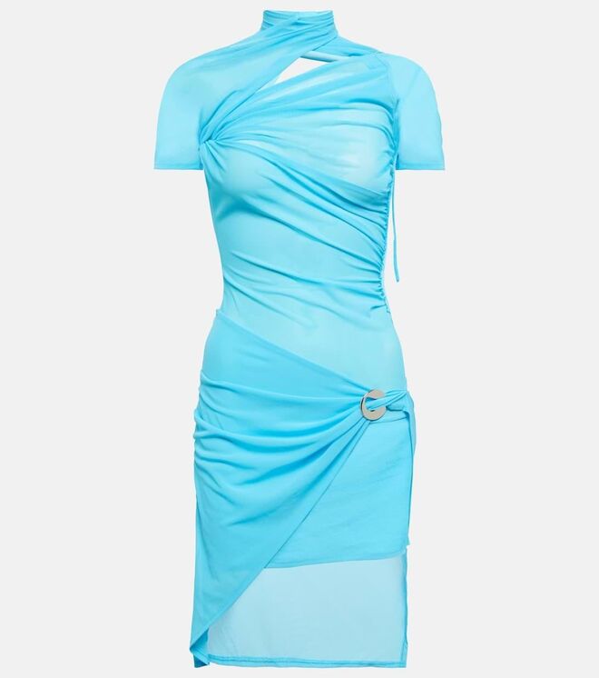 Vestido em malha tule, agora €434, Coperni em Mytheresa.com.