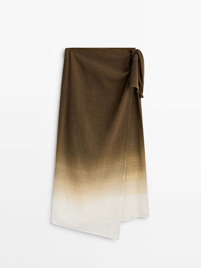 Saia em linho e algodão, €59,99, Massimo Dutti. 