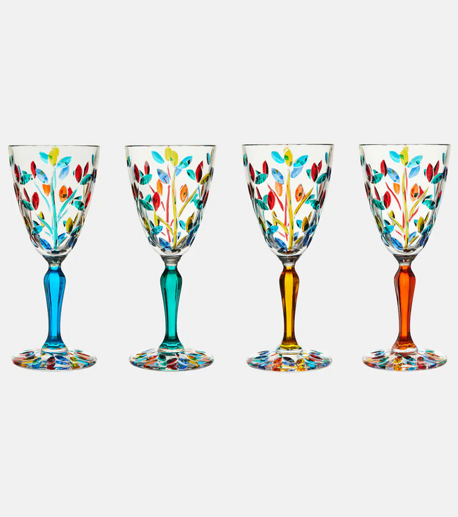 Set de 4 copos, €205, Les-Ottomans, em mytheresa.com.