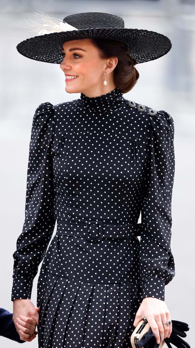 Kate Middleton no serviço de ação de graças dedicado ao príncipe Philip, duque de Edimburgo, na Abadia de Westminster, 29 de março de 2022.