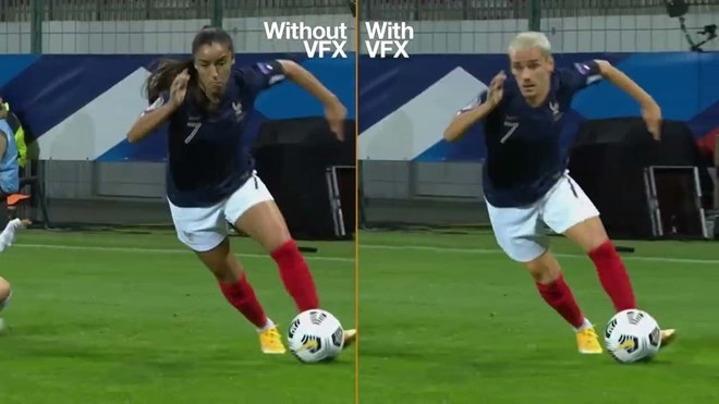 A transformação dos jogadores foi feito com recurso a efeitos visuais em computador.